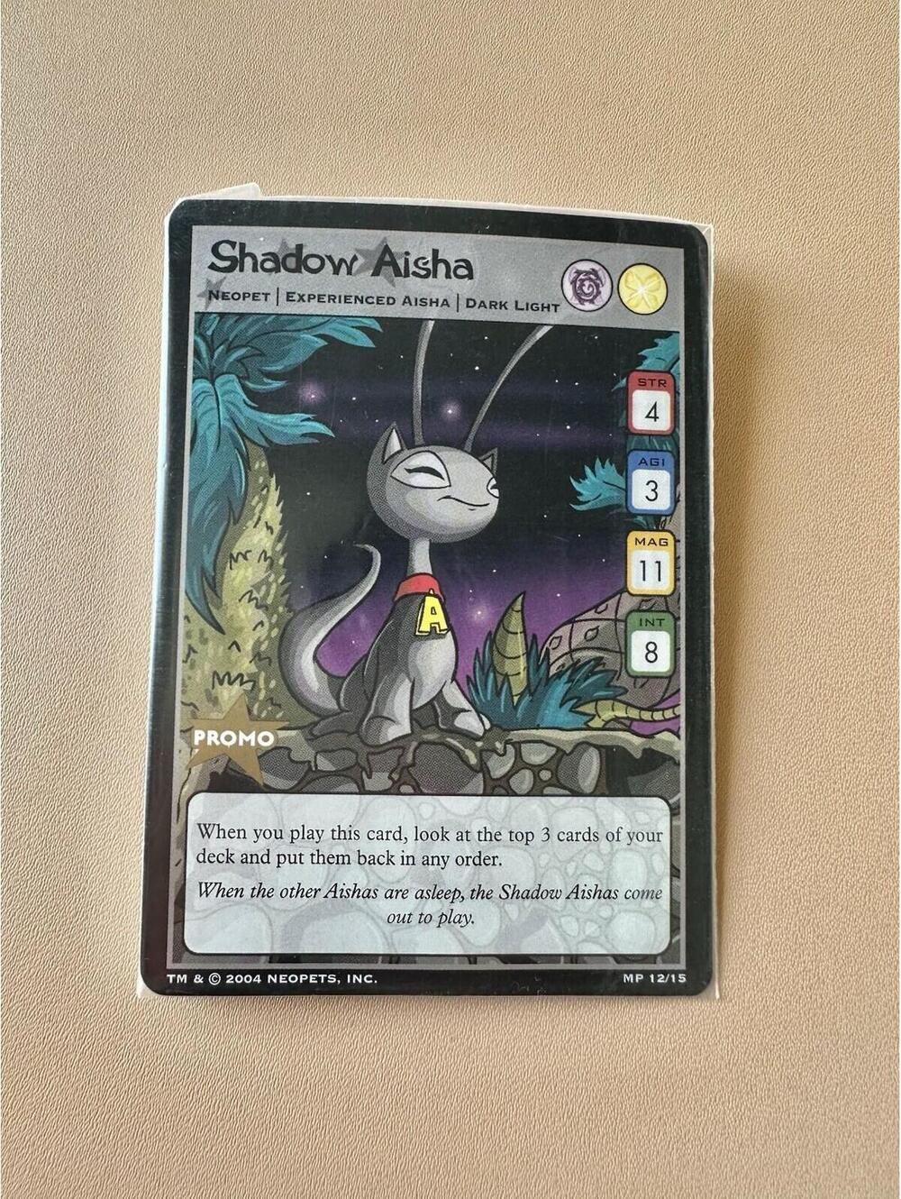 Shadow Aisha 12/15 McDonald's 2004 Promo Neopets Trading Card Game TCG Sealed